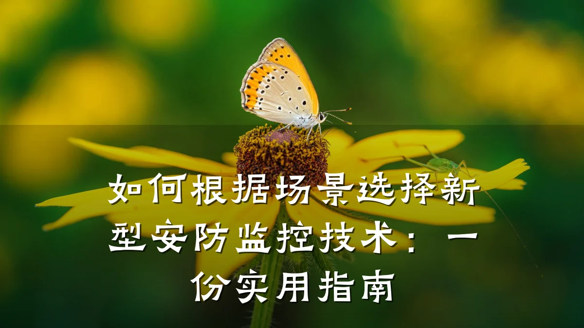 如何根据场景选择新型安防监控技术：一份实用指南