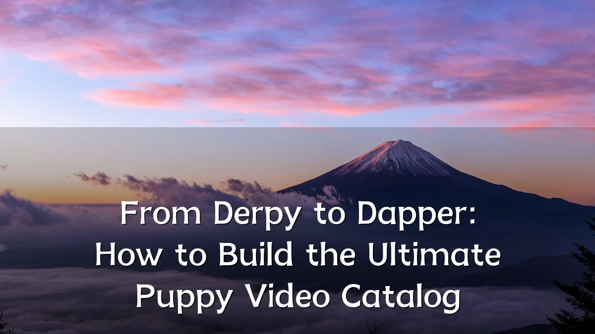 From Derpy to Dapper: How to Build the Ultimate Puppy Video Catalog