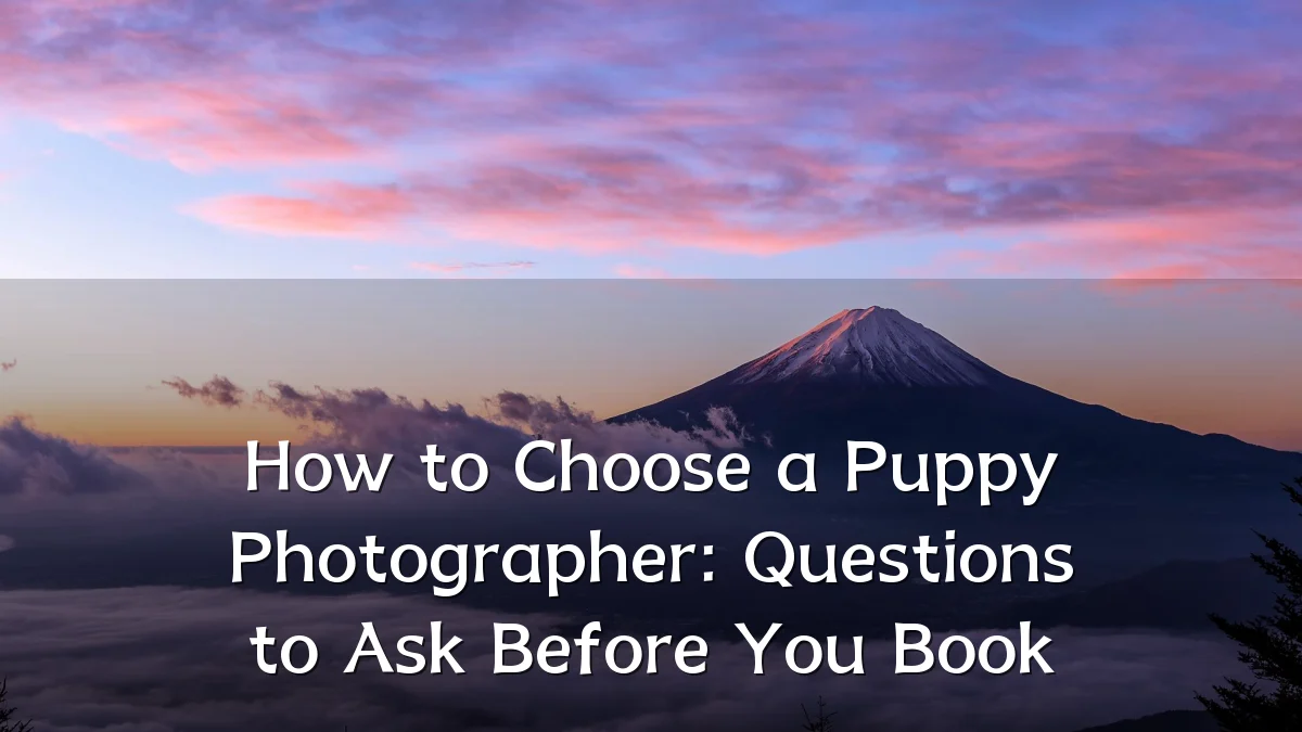 How to Choose a Puppy Photographer: Questions to Ask Before You Book